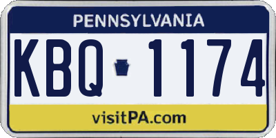 PA license plate KBQ1174