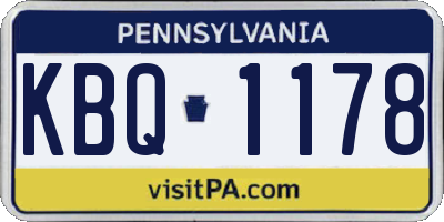 PA license plate KBQ1178