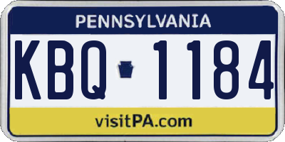 PA license plate KBQ1184