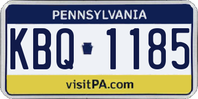PA license plate KBQ1185