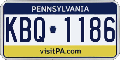 PA license plate KBQ1186