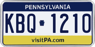 PA license plate KBQ1210
