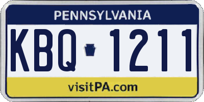 PA license plate KBQ1211