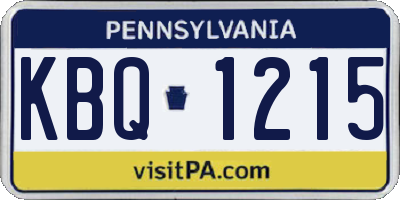 PA license plate KBQ1215