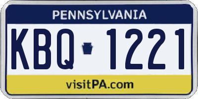 PA license plate KBQ1221