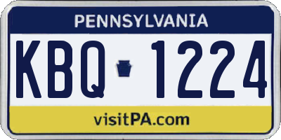 PA license plate KBQ1224