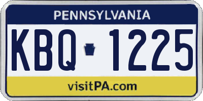 PA license plate KBQ1225