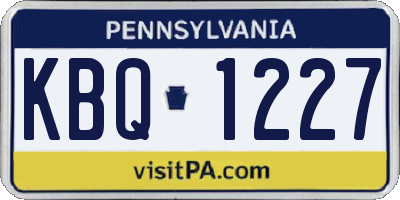 PA license plate KBQ1227