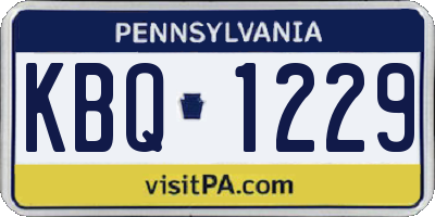 PA license plate KBQ1229