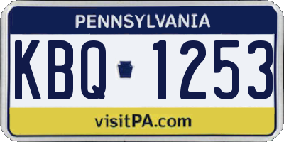 PA license plate KBQ1253