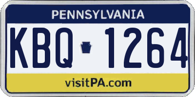 PA license plate KBQ1264