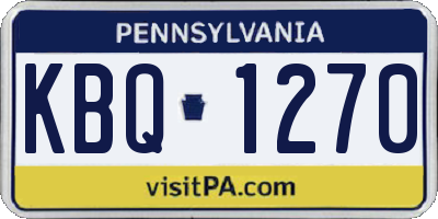 PA license plate KBQ1270