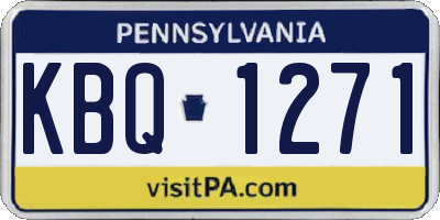 PA license plate KBQ1271