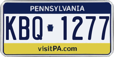 PA license plate KBQ1277