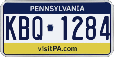 PA license plate KBQ1284