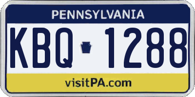PA license plate KBQ1288