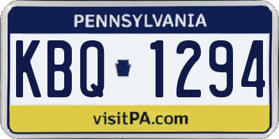 PA license plate KBQ1294