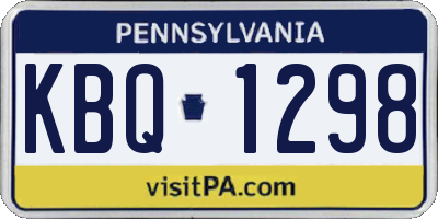 PA license plate KBQ1298