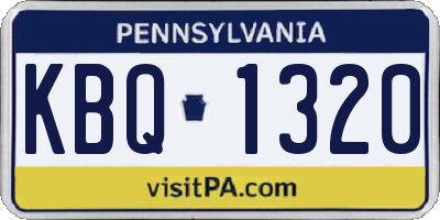 PA license plate KBQ1320