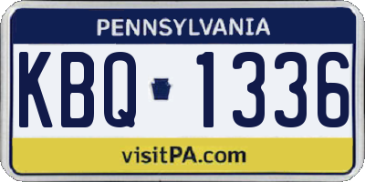 PA license plate KBQ1336