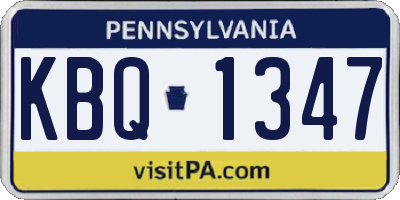PA license plate KBQ1347