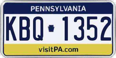 PA license plate KBQ1352