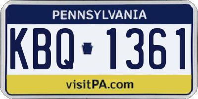 PA license plate KBQ1361