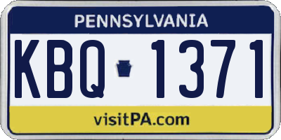 PA license plate KBQ1371