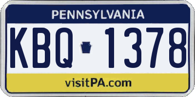 PA license plate KBQ1378