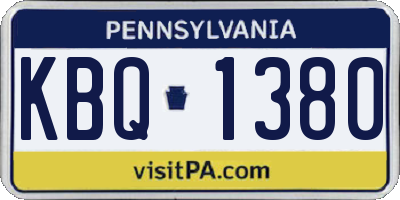 PA license plate KBQ1380
