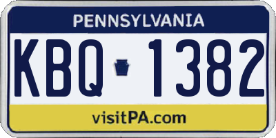 PA license plate KBQ1382