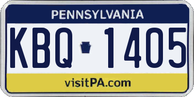 PA license plate KBQ1405