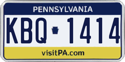 PA license plate KBQ1414