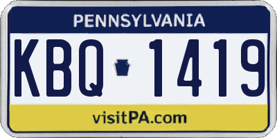 PA license plate KBQ1419