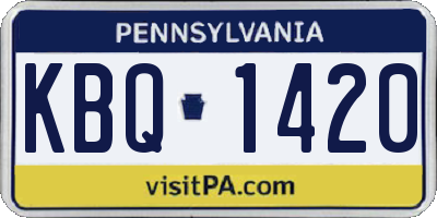 PA license plate KBQ1420