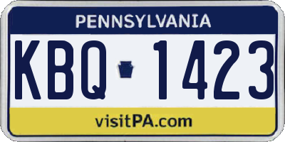 PA license plate KBQ1423