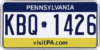 PA license plate KBQ1426