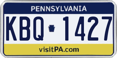 PA license plate KBQ1427