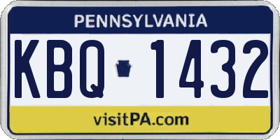PA license plate KBQ1432