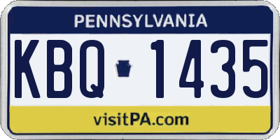 PA license plate KBQ1435