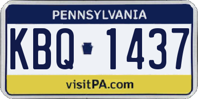 PA license plate KBQ1437