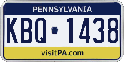 PA license plate KBQ1438