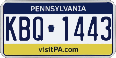 PA license plate KBQ1443