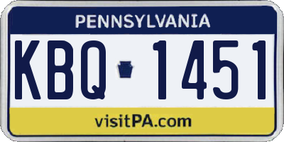 PA license plate KBQ1451