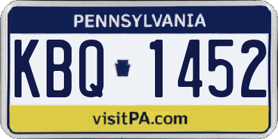 PA license plate KBQ1452