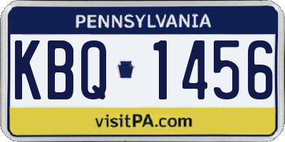 PA license plate KBQ1456