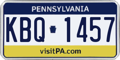 PA license plate KBQ1457