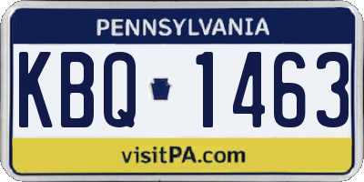 PA license plate KBQ1463