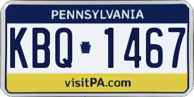 PA license plate KBQ1467