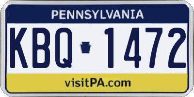 PA license plate KBQ1472
